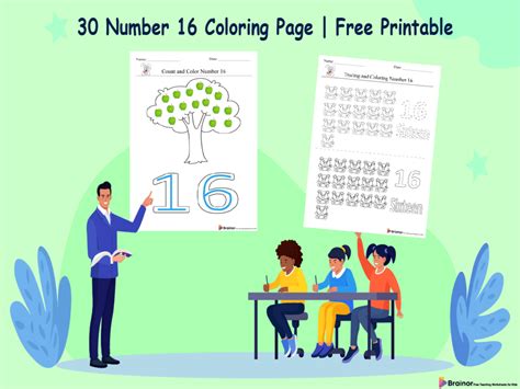 30 Number 16 Coloring Pages Free Printable