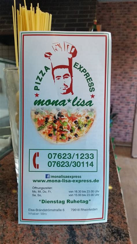 Speisekarte Von Mona Lisa Rheinfelden Pizza Rheinfelden Baden