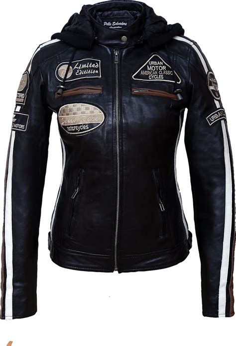 Urban Leather Veste De Moto Avec Protections Femme Noir S