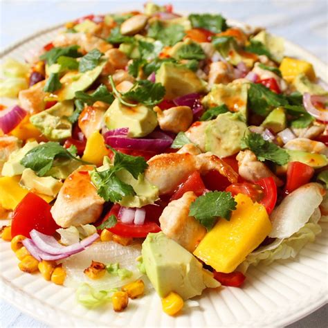 Caribische Salade Met Kip En Mango Healty Lunches Healty Food Healthy