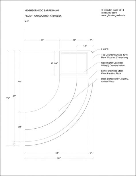 Curving Stainless Steel Reception Desk Glendon Good