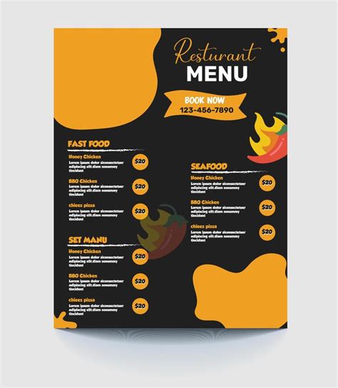 Food Menu Design Template 8954008 Vector Art At Vecteezy