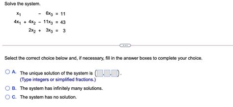 Answered Solve The System X1 6x3 11 4x1 … Bartleby