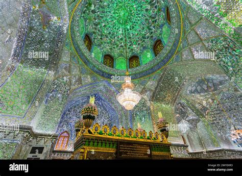 Shiraz Iran February The Interior Of Ali Ebne Hamze Holy