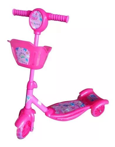 Patinete Infantil Rodas Gel Musical Cesta Luzes Masculino Feminino