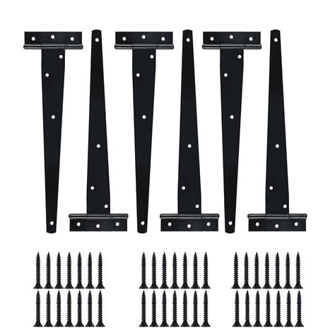 Buy 6PCS Heavy Duty Gate Strap Hinge 10 12inch T Strap Barn Door