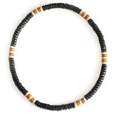 Natural Wooden Bead Surf Necklace Tribal Mens Womens Beach On Elastic