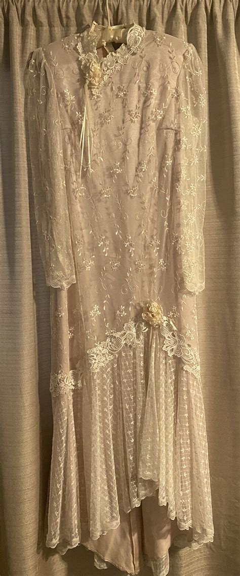 Susan Lane Vintage Lace Dress Wedding Country Elegan Gem