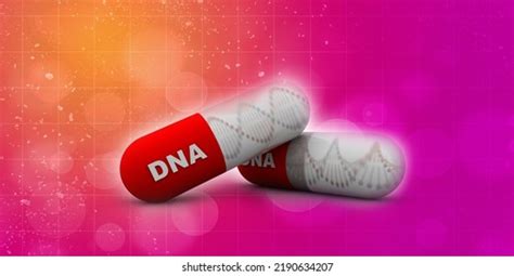 3d Render Dna Structure Capsule Stock Illustration 2190634207