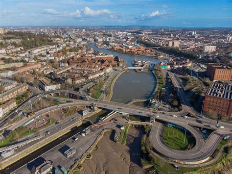 Bristol Harbour Aerial Stock Photos Motion Array