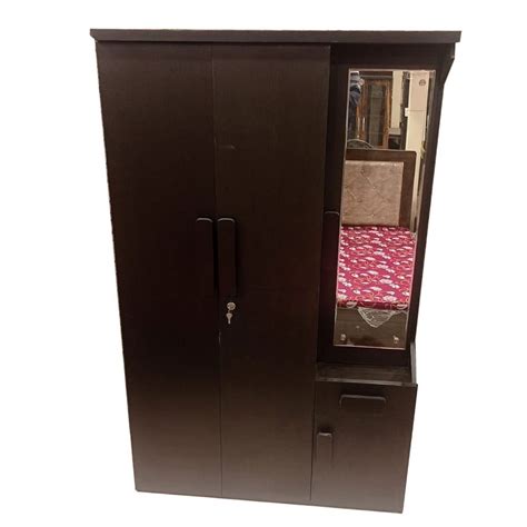 Hinged Door Brown Wooden Wardrobe With Locker At Rs Piece In