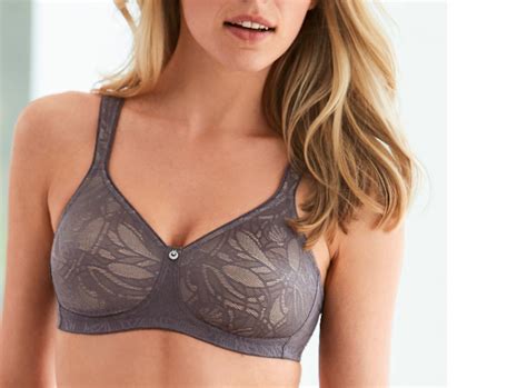 SOUTIEN GORGE SANS ARMATURES MOULE EN DENTELLE GRIS ARDOISE REF BALLINA SUSA Lingerie Femme