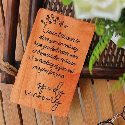 Get Well Soon Card Speedy Recovery Wishes Wooden Greeting Cards