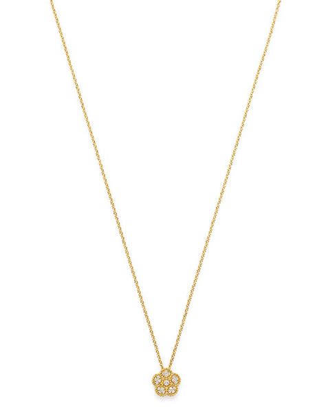 Roberto Coin 18k Yellow Gold Daisy Diamond Pendant Necklace 175