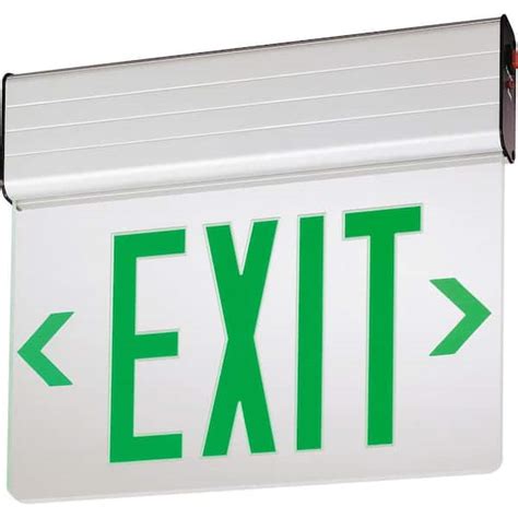 Lithonia Lighting EDG Aluminum LED Green Emergency Exit Sign EDG 1 G EL ...