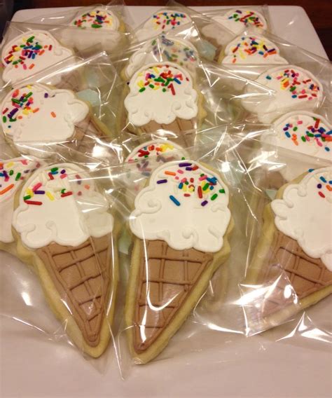 Ice Cream Cone Decorated Sugar Cookies Almond Royal Chocolate Royal