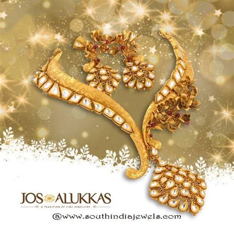 Gold Designer Antique Necklace From Josalukkas South India Jewels