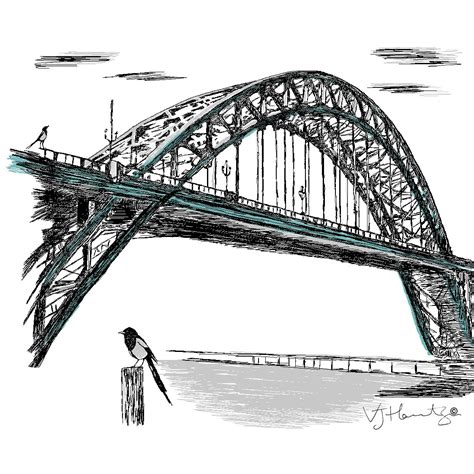 The Tyne Bridge Newcastle Pencil Drawing Tyne Bridge Art