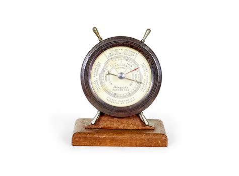 Metal Ship Wheel Barometer