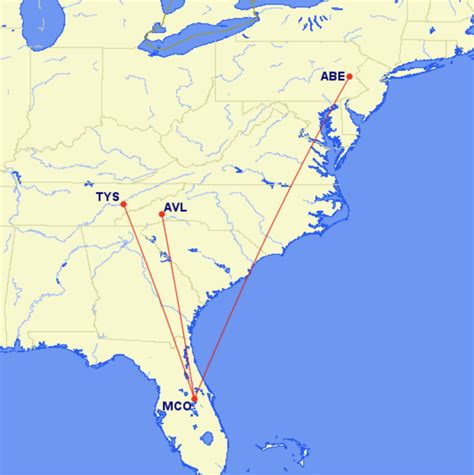 GCMAP Allegiant MCO Routes AirlineGeeks