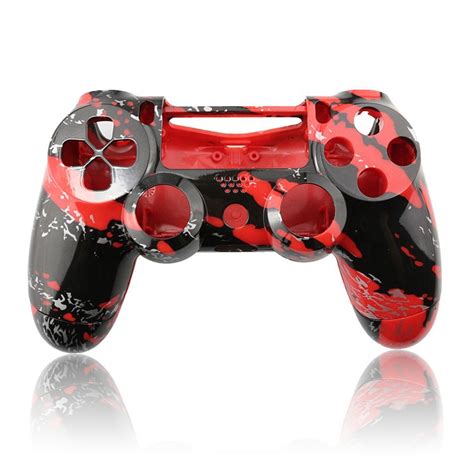 Red Splatter Customized Hydro Dipped Shell Cover Case Housing For Ps