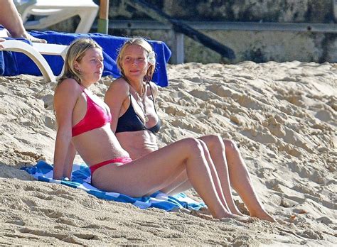 Gwyneth Paltrow And Apple Martin In Bikinis On The Beach In Bridgetown