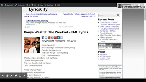 Kanye West Ft The Weeknd Fml Lyrics Youtube