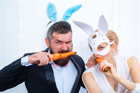 Happy Easter And Funny Easter Day Bunny Rabbit Ears Costume Surprised