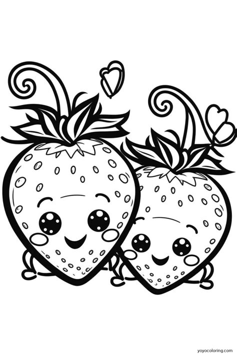 Dibujos para colorear de fresas ᗎ Plantilla de pintura imprimible