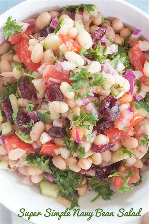 Navy Beans Salad Recipe - The Edgy Veg