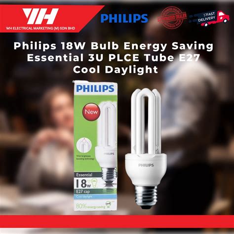 Philips W Bulb Energy Saving Essential U Plce Tube E Cool Daylight