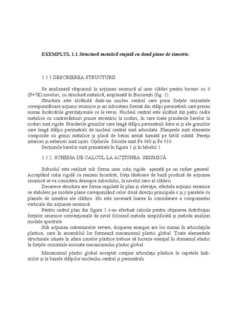 PDF Exemplu De Calcul P100 Supraetajata Metalica DOKUMEN TIPS