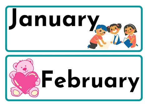 Months Of The Year Printables