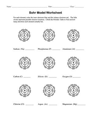 Bohr Model Worksheet Answer Key - Fill Online, Printable, Fillable ...