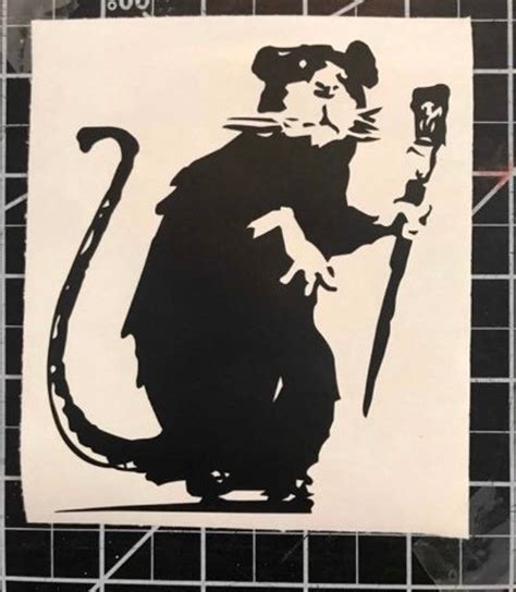 Banksy Rat With Paint Brush Street Art Sticker Vinyl Decal Etsy