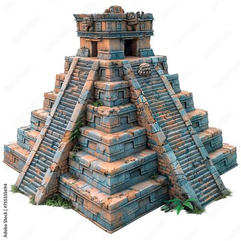 Maya Temple Isolated On Transparent Background Element Remove