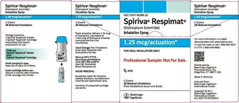 Spiriva Respimat Tiotropium Bromide Inhalation Spray Spray Metered