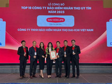 Dai ichi Life Việt Nam đạt danh hiệu Top 10 công ty bảo hiểm nhân thọ