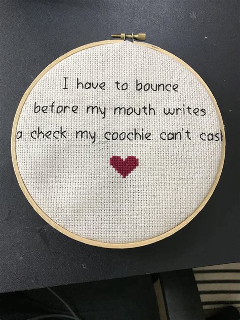 Fo Nsfw My Friend Loved A Text I Sent Her So Much She Asked Me To Stitch It For Her Used A