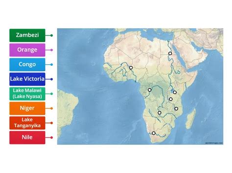 Rivers And Lakes Of Africa Labelled Diagram