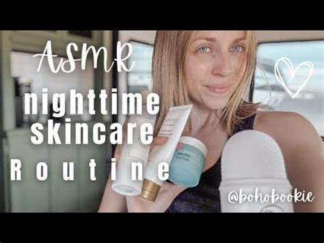 ASMR NIGHTIME SKINCARE ROUTINE TAPPING WHISPERING LID SOUNDS