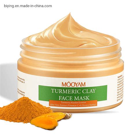 Skin Care Organic Kaolin Face Turmeric Mud Mask Detoxify Pore Cleansing