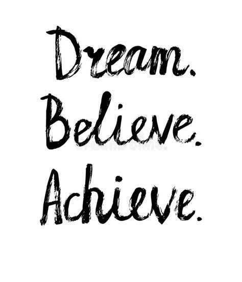 Motivational Lettering Dream Believe Achieve Stock Vector