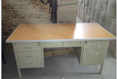 Steel Office Desksteel Computer Table With Double Metal Pedestal 3