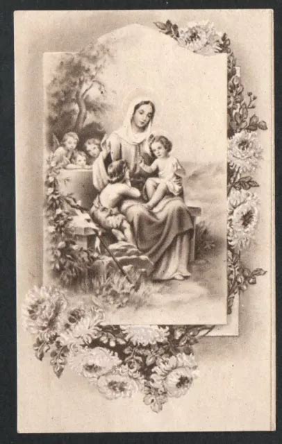 HOLY CARD ANTIQUE De Jesus Y San Juan Bautista Santino Image Pieuse