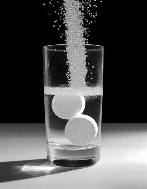 Premium Photo | An image of effervescent tablets dissolving in a glass ...