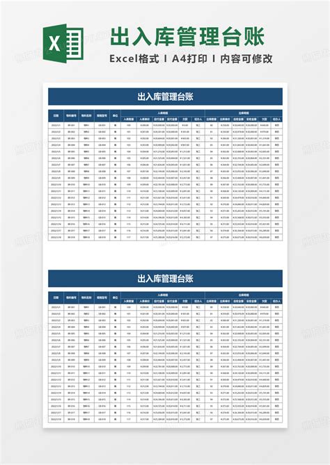 实用出入库管理台账excel模板下载熊猫办公