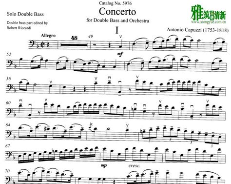 卡比契 F大调低音提琴协奏曲低音提琴谱 Capuzzi Concerto For Double Bass In F Major 找教案个人博客