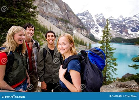 Camping Friends In Mountains Stock Photo Image 16590474