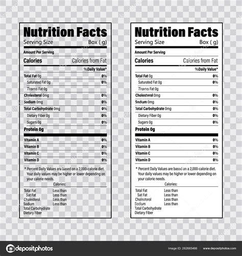 Nutrition Facts Label Template Download The following templates may be ...